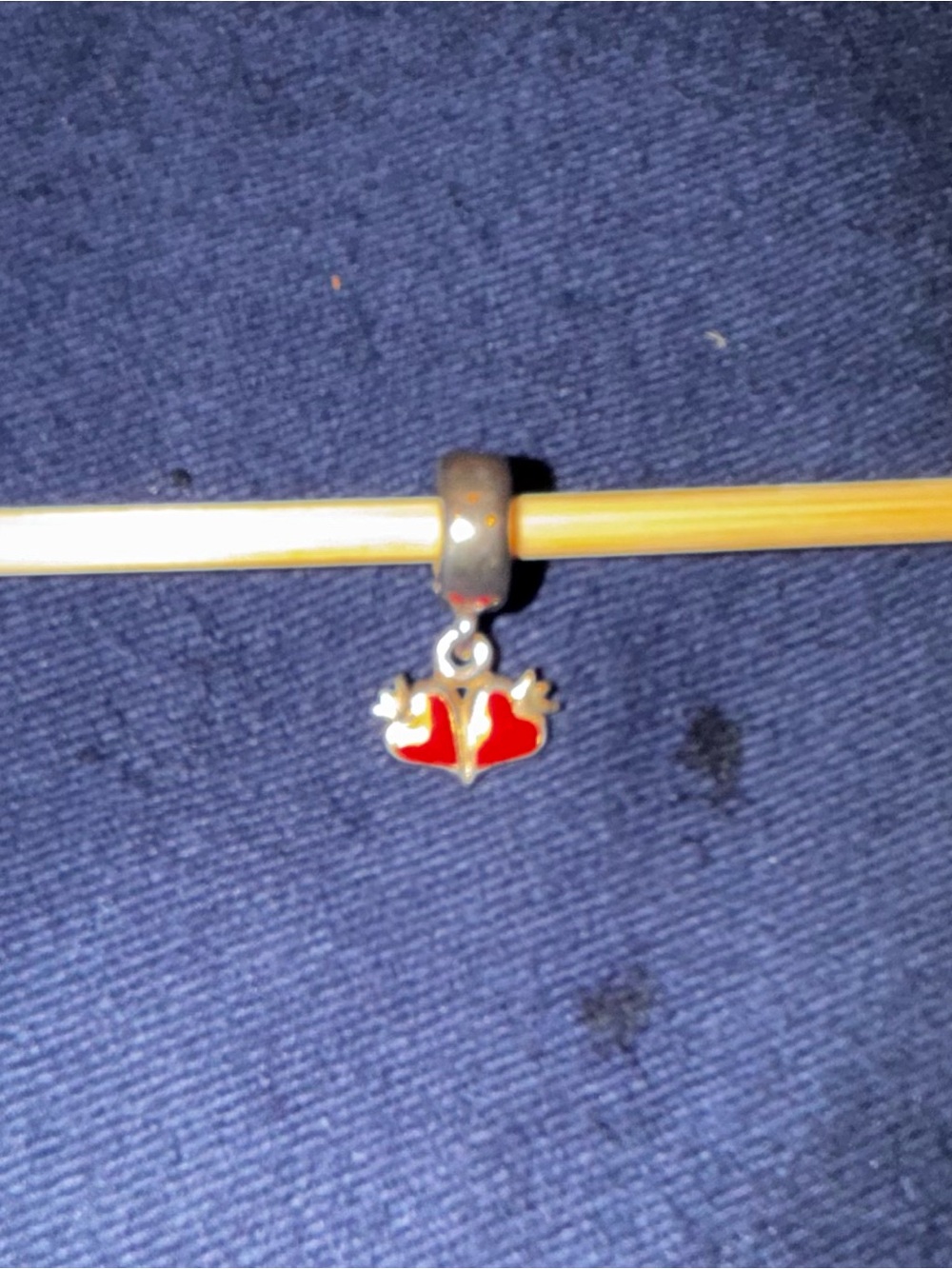 Pandora Red Heart Crown Dangle Charm